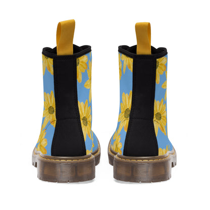Flower Print Women's Canvas Boots