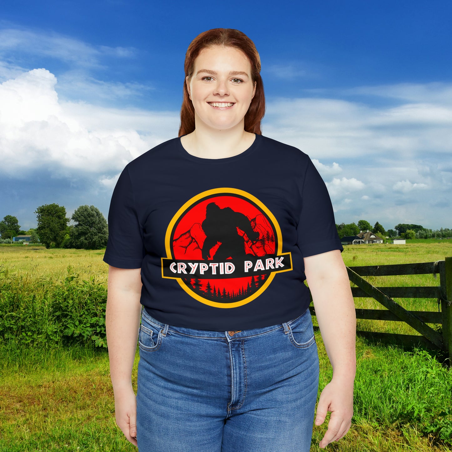 Cryptid Park Series Presents Bigfoot Unisex Jersey Short Sleeve Tee