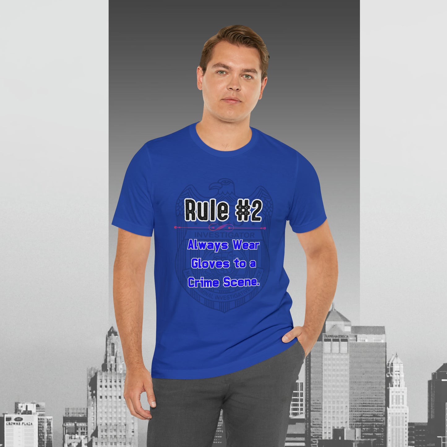 Rules of Gibbs #2 Always wear Gloves to a Crime Scene Unisex Jersey Short Sleeve Tee