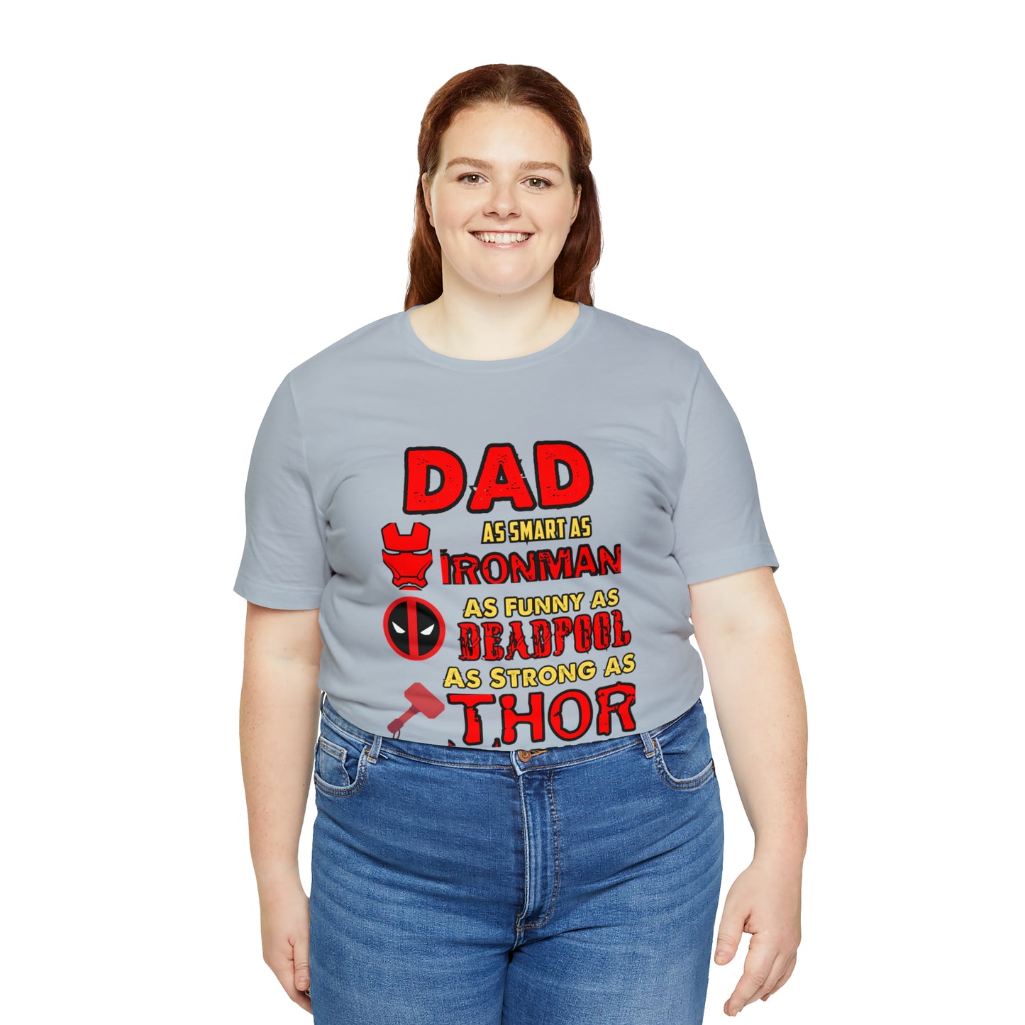 Dad World's Greatest Super Hero Unisex Jersey Short Sleeve Tee