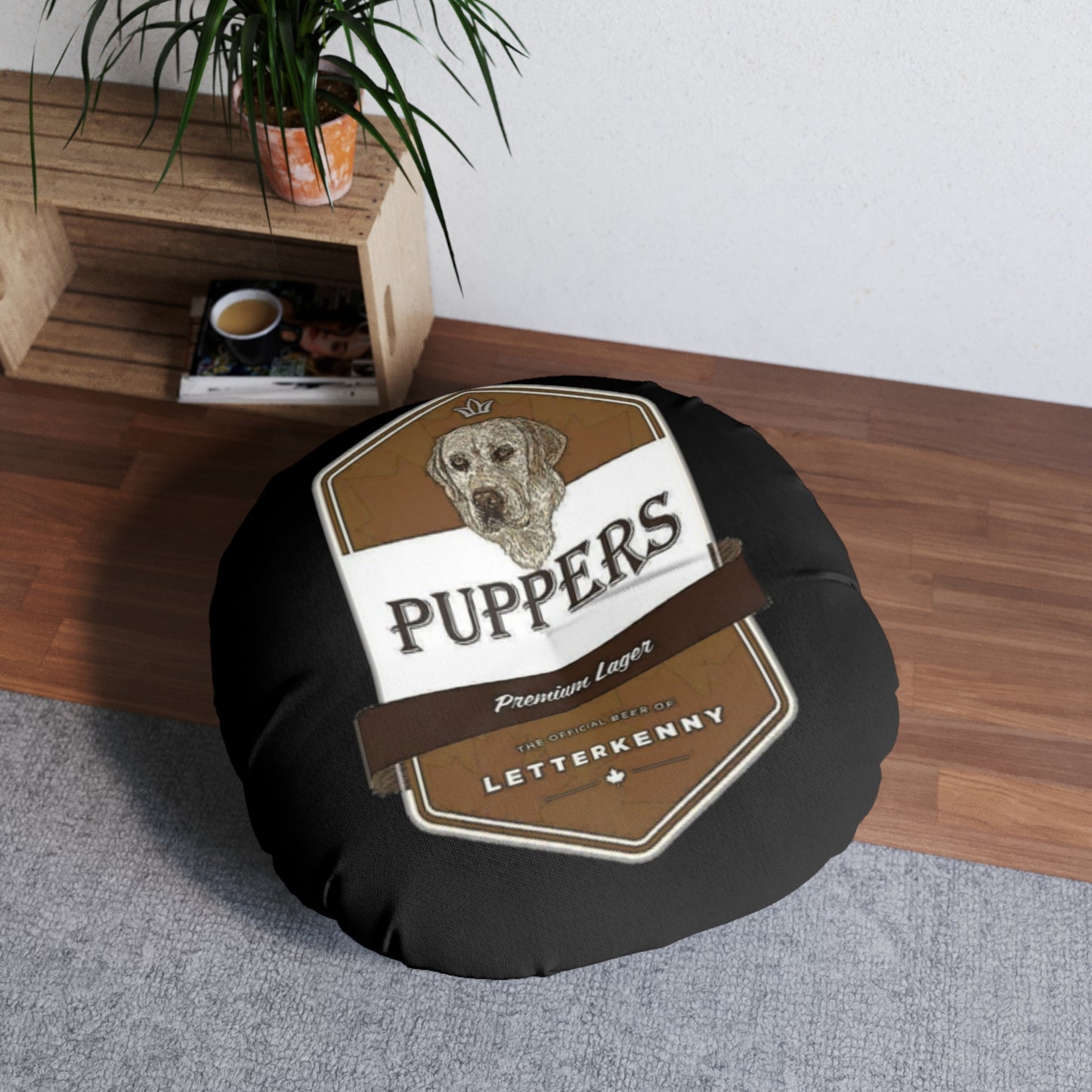 Puppers Premium Lager Tufted Floor Pillow, Round