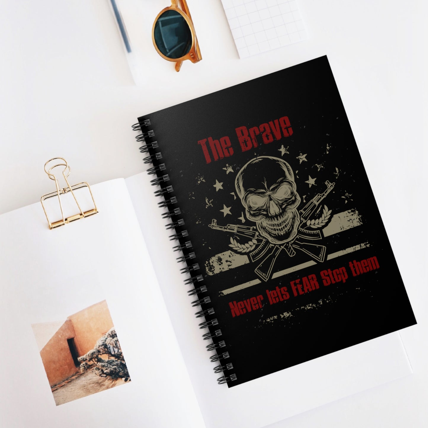 The Brave Never Lets Fear Stop Them Spiral Notebook - Ruled Line