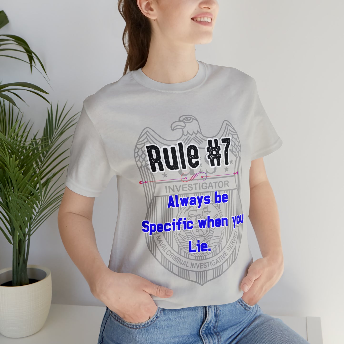 Rules of Gibbs #7 Always be Specific When you Lie Unisex Jersey Short Sleeve Tee