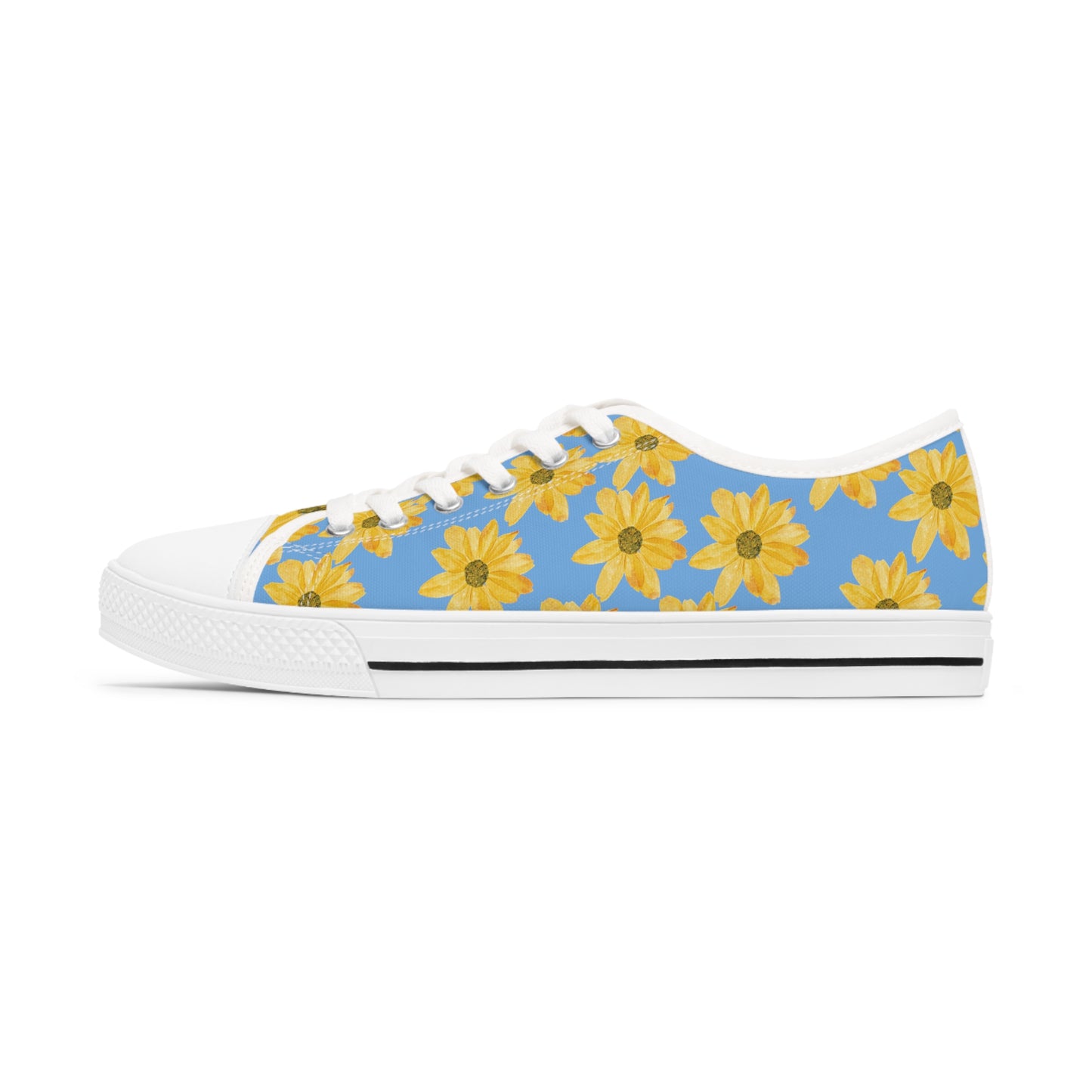 Flower Print Women's Low Top Sneakers