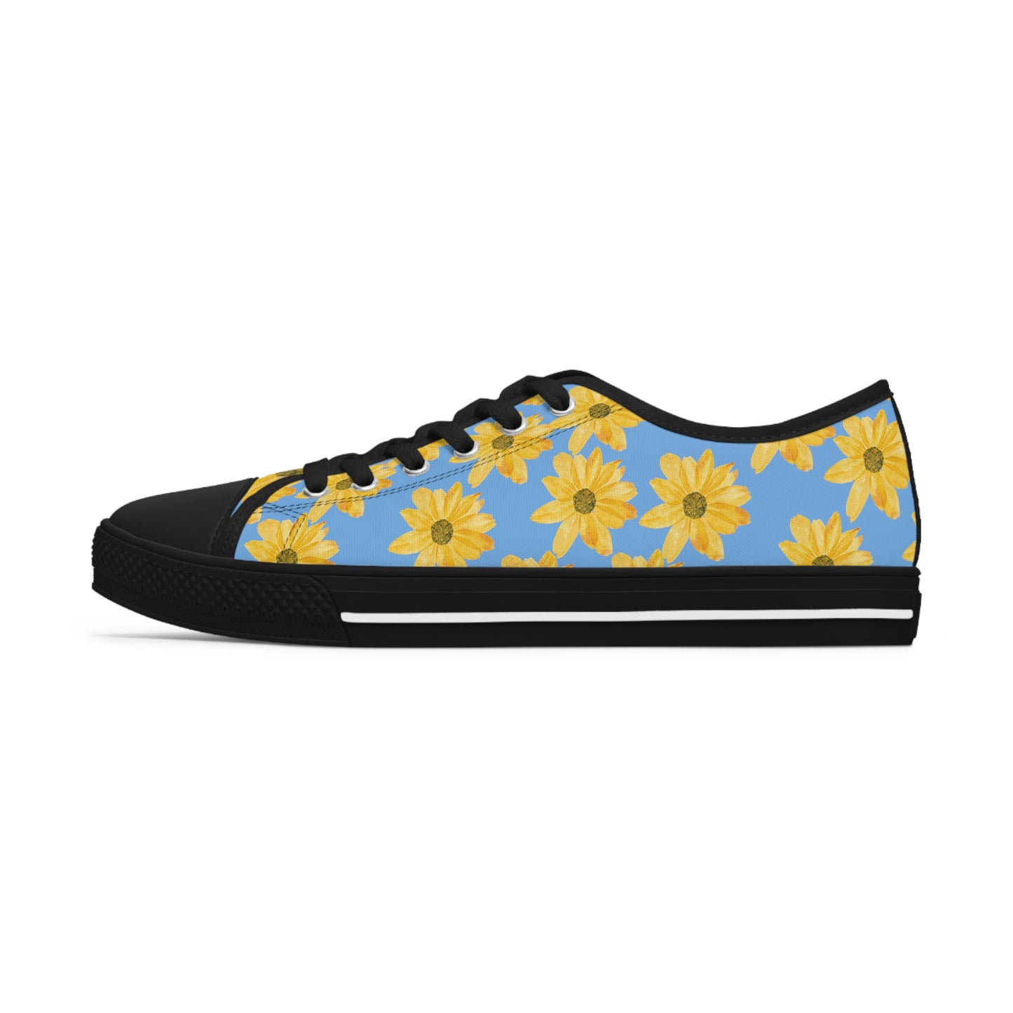 Flower Print Women's Low Top Sneakers