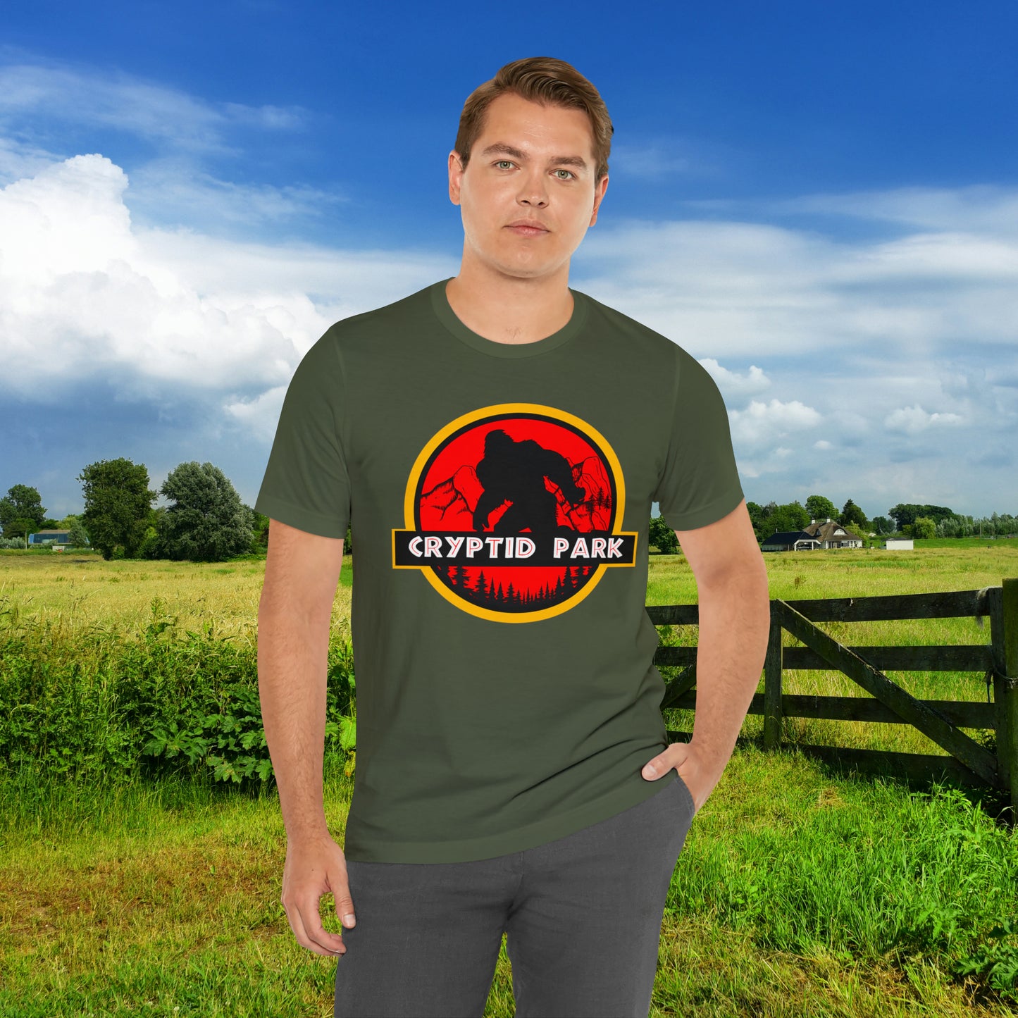 Cryptid Park Series Presents Bigfoot Unisex Jersey Short Sleeve Tee