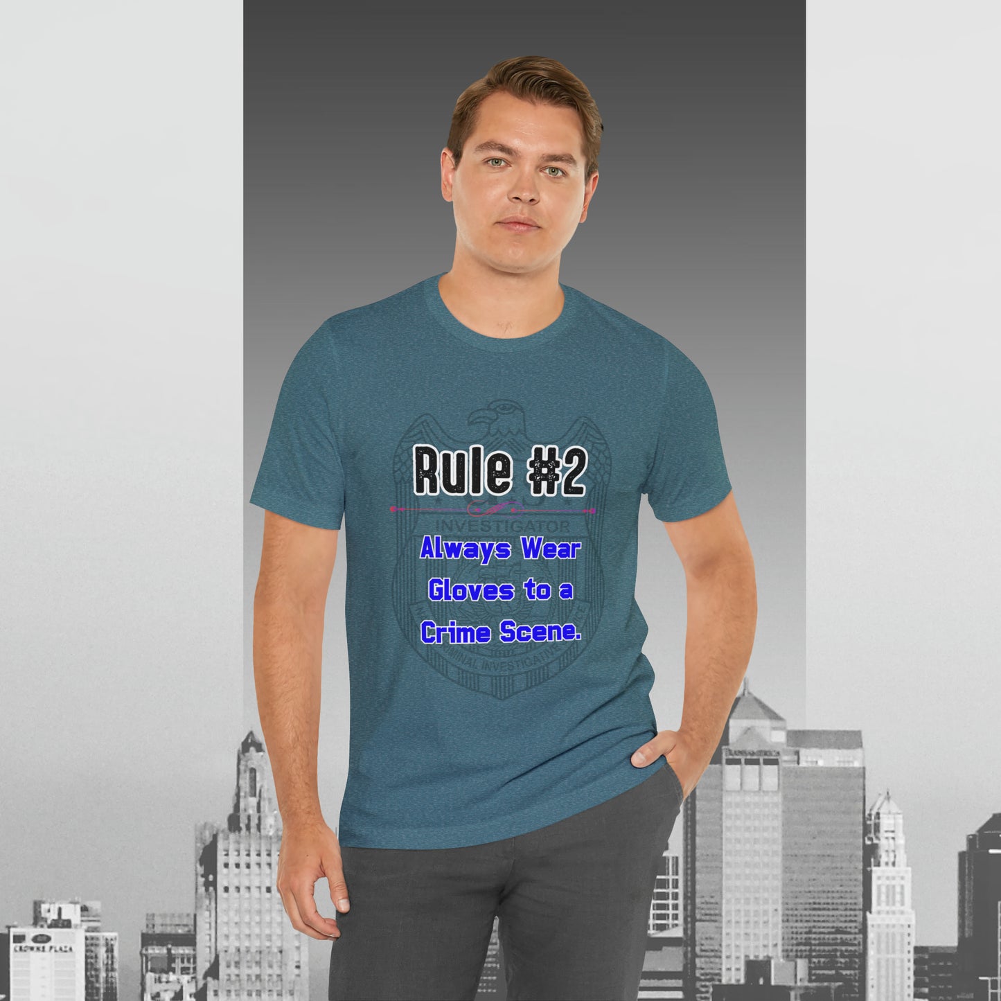 Rules of Gibbs #2 Always wear Gloves to a Crime Scene Unisex Jersey Short Sleeve Tee