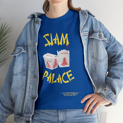 "DirkyThreadz Siam Palace T-Shirt - Bold Takeout Graphic Design in Black Cotton"