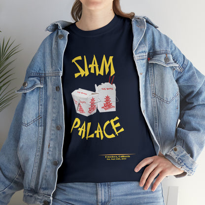 "DirkyThreadz Siam Palace T-Shirt - Bold Takeout Graphic Design in Black Cotton"