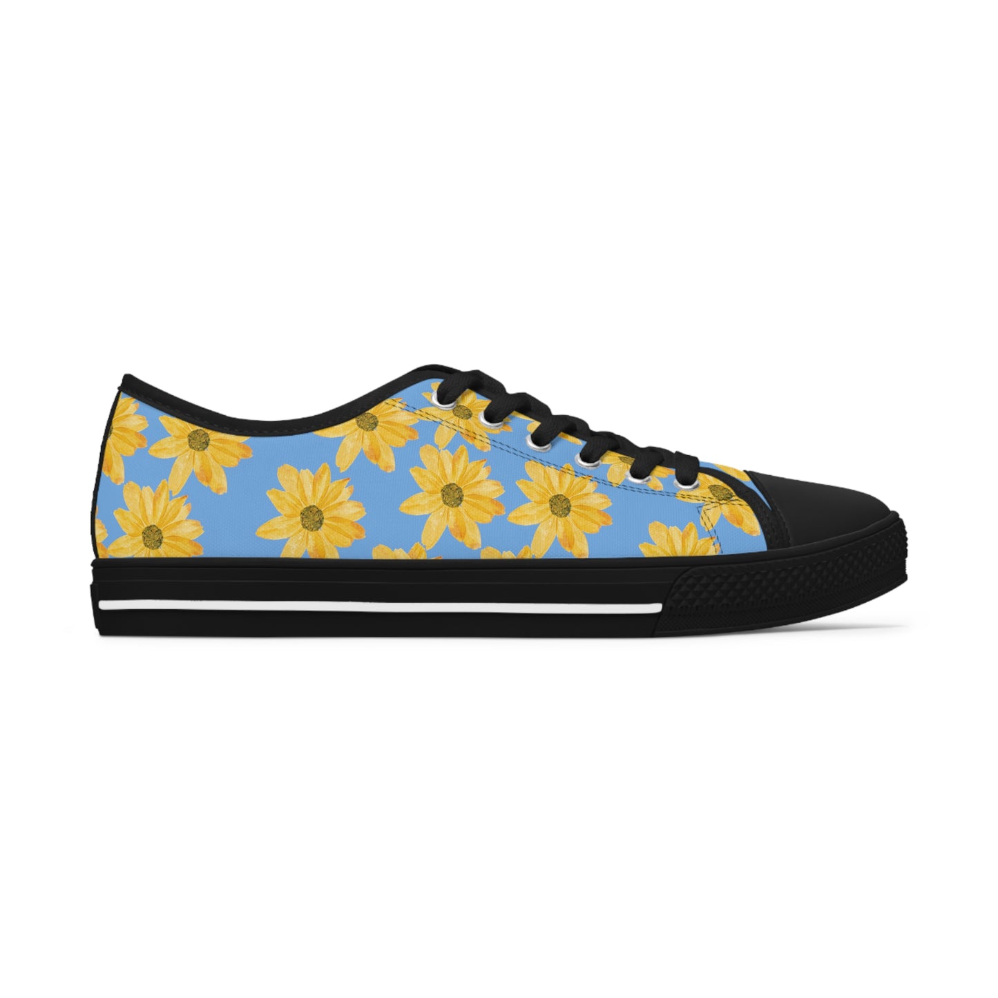 Flower Print Women's Low Top Sneakers