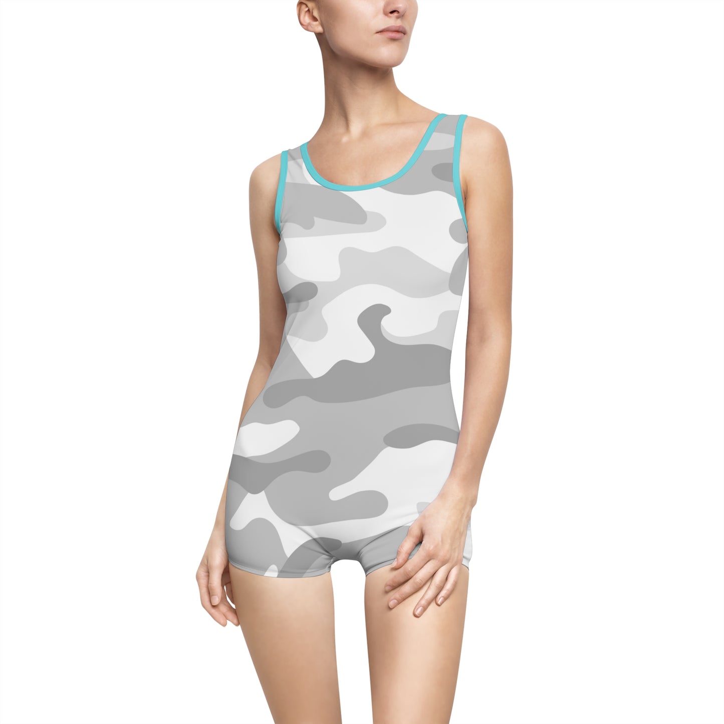 Light Grey Women's Vintage Swimsuit (AOP)