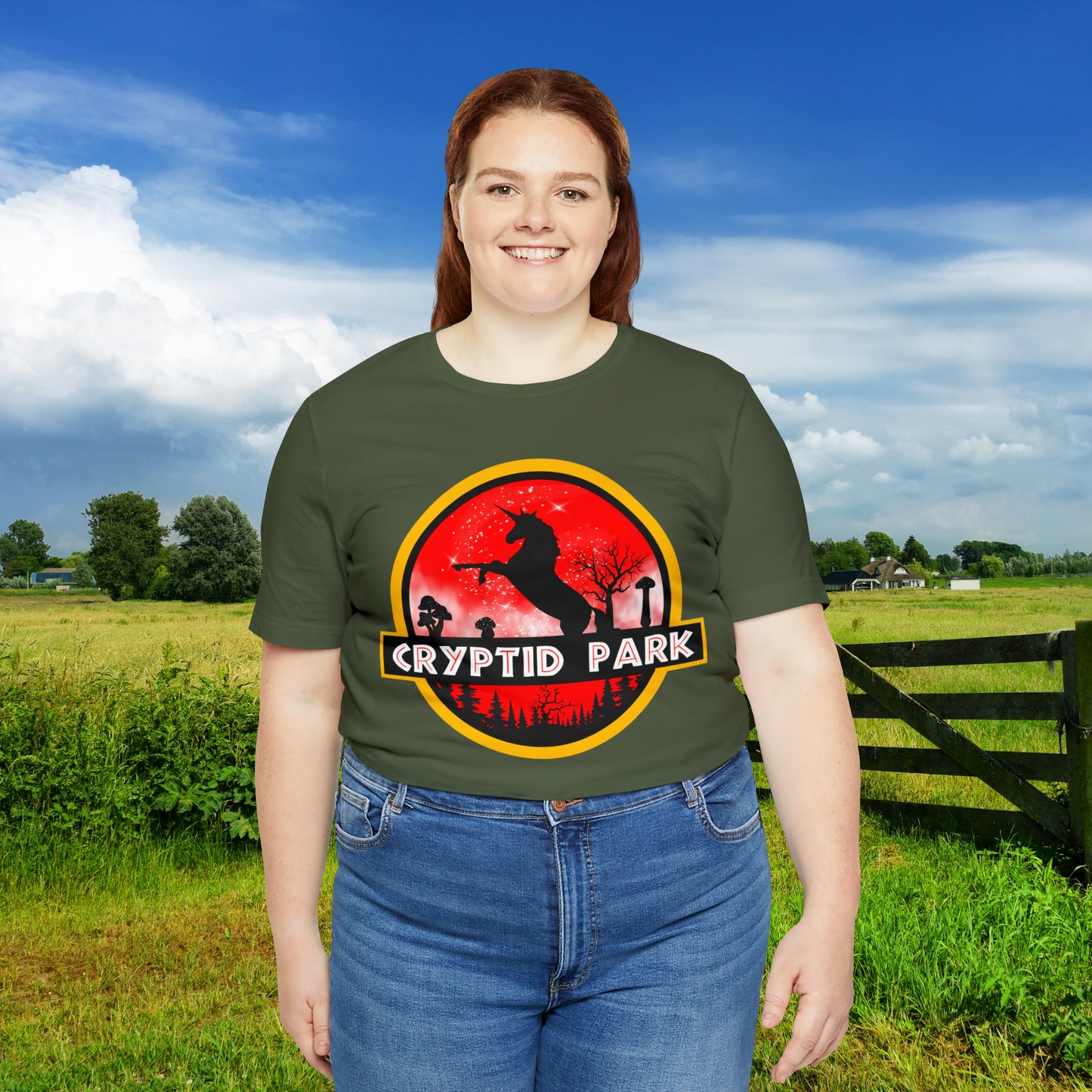 Cryptid Park Series Present The Unicorn Unisex Jersey Short Sleeve Tee