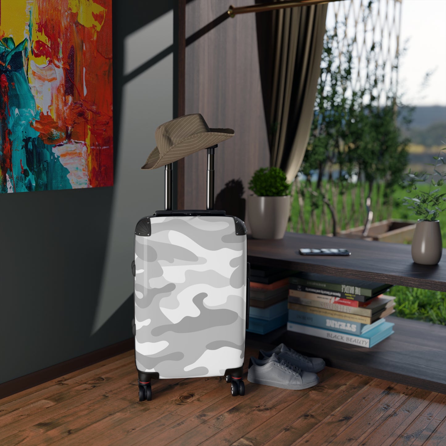 Grey Camo Suitcase