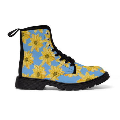 Flower Print Women's Canvas Boots