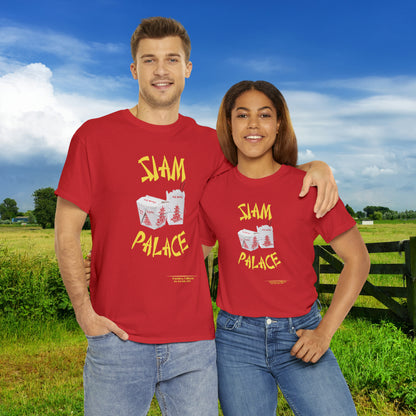 "DirkyThreadz Siam Palace T-Shirt - Bold Takeout Graphic Design in Black Cotton"
