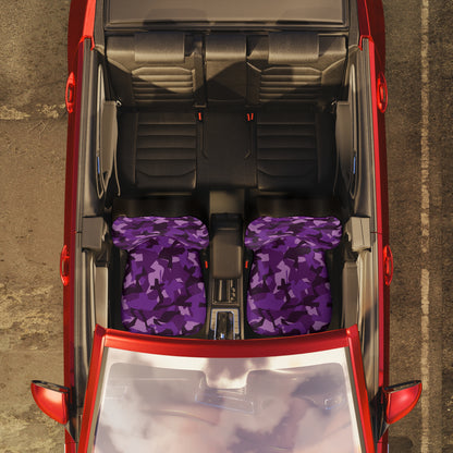 Purple Camo Polyester Car Seat Covers