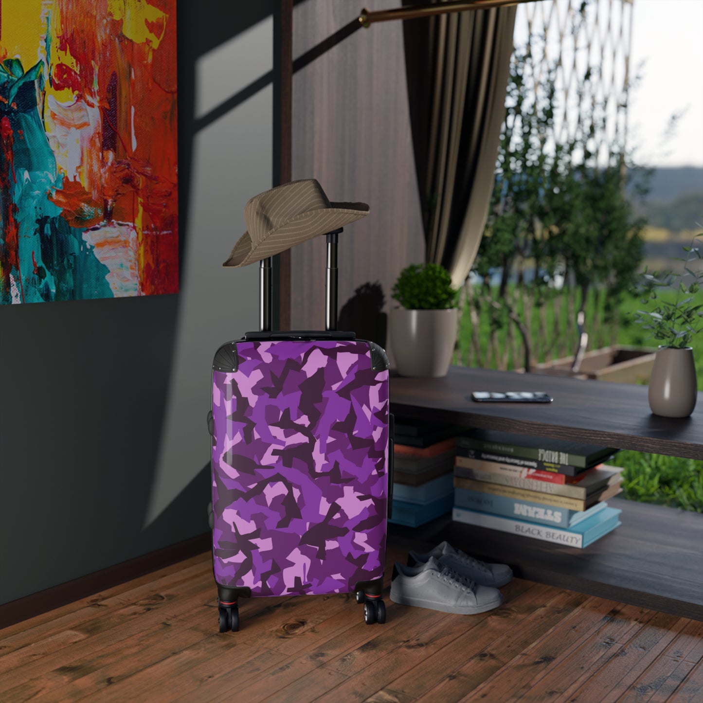 Purple Camo Suitcase