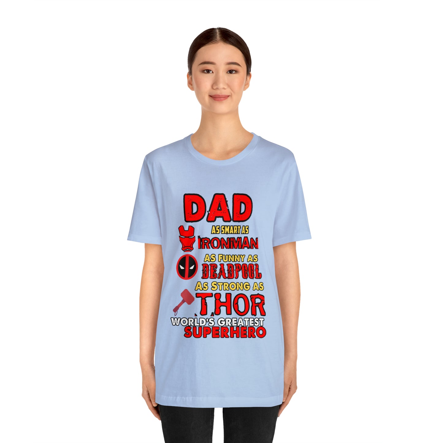 Dad World's Greatest Super Hero Unisex Jersey Short Sleeve Tee