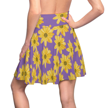 Flower Print Women's Skater Skirt (AOP)