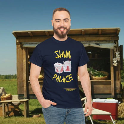 "DirkyThreadz Siam Palace T-Shirt - Bold Takeout Graphic Design in Black Cotton"