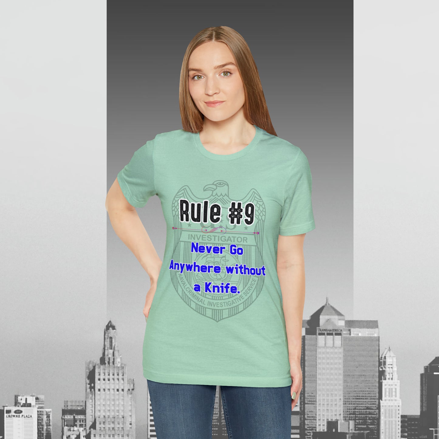 Rules of Gibbs #9 Never go anywhere without a Knife. Unisex Jersey Short Sleeve Tee