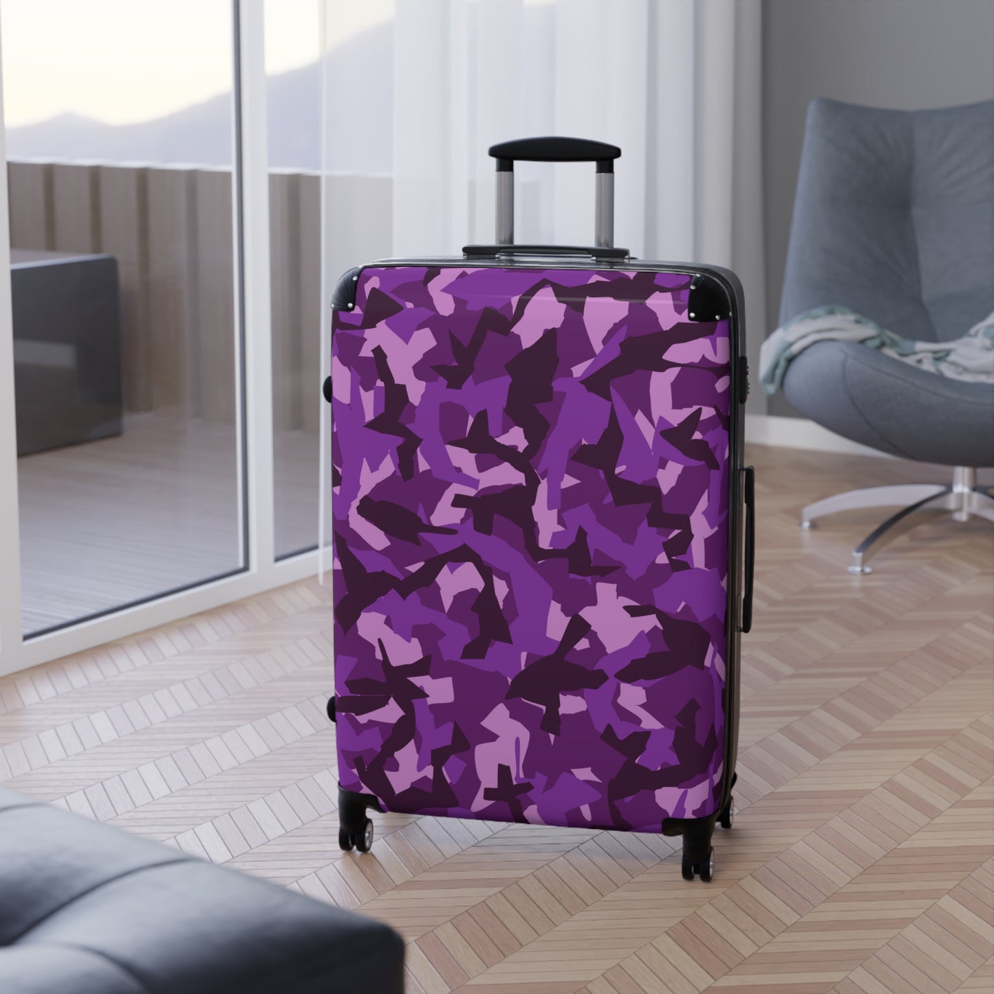 Purple Camo Suitcase