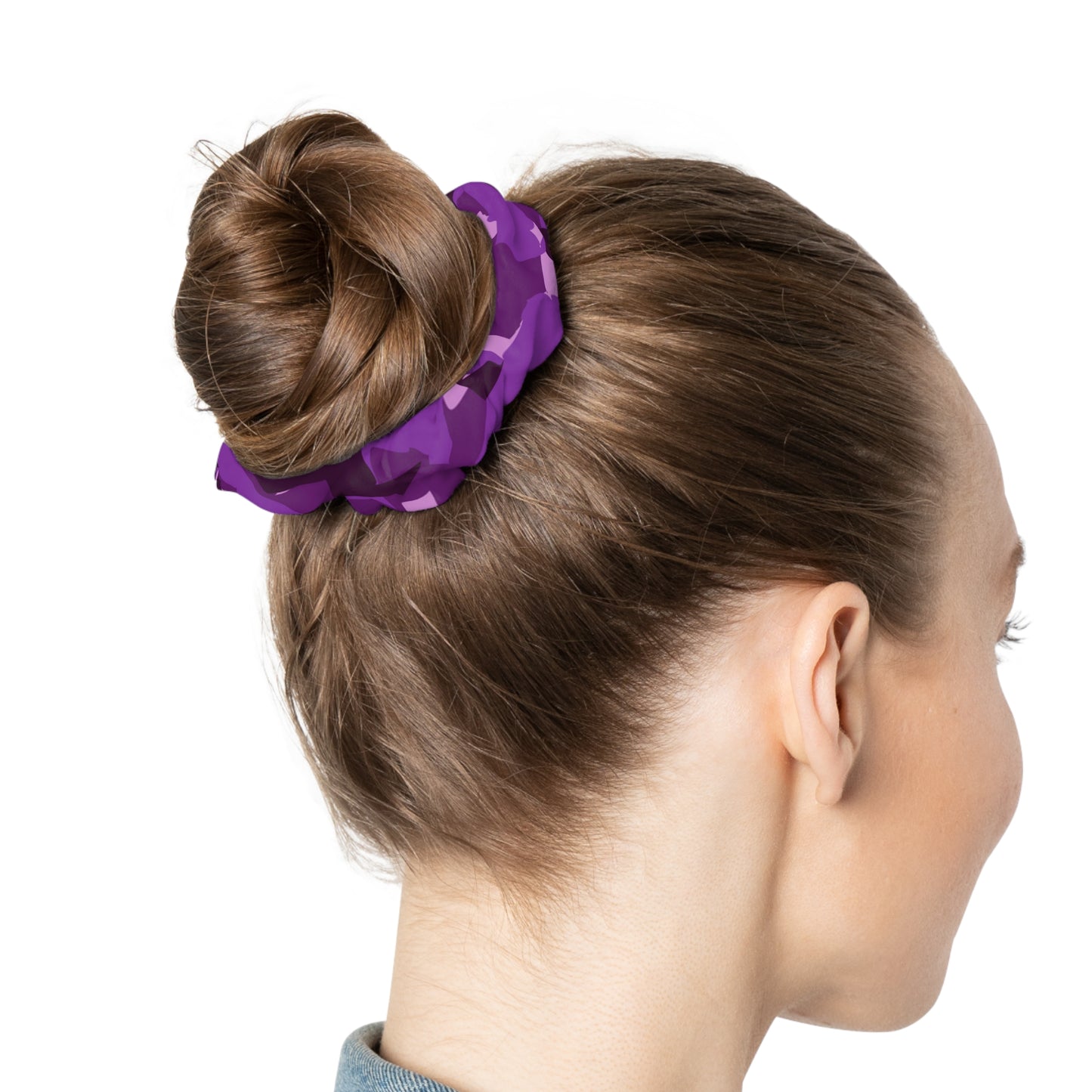 Purple Camo Scrunchie