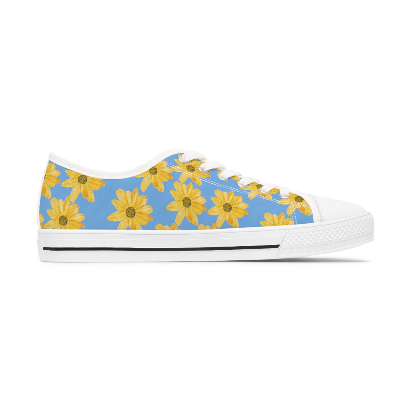 Flower Print Women's Low Top Sneakers