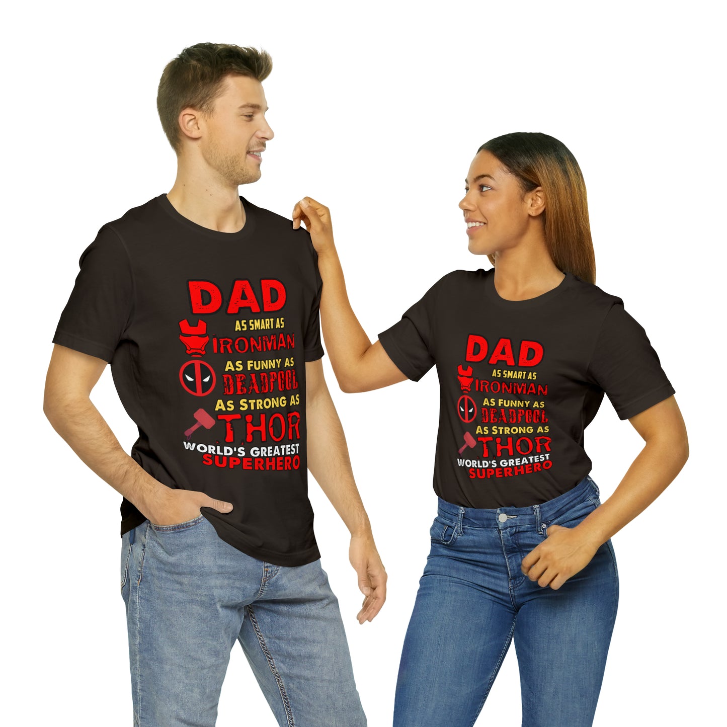 Dad World's Greatest Superhero Unisex Jersey Short Sleeve Tee