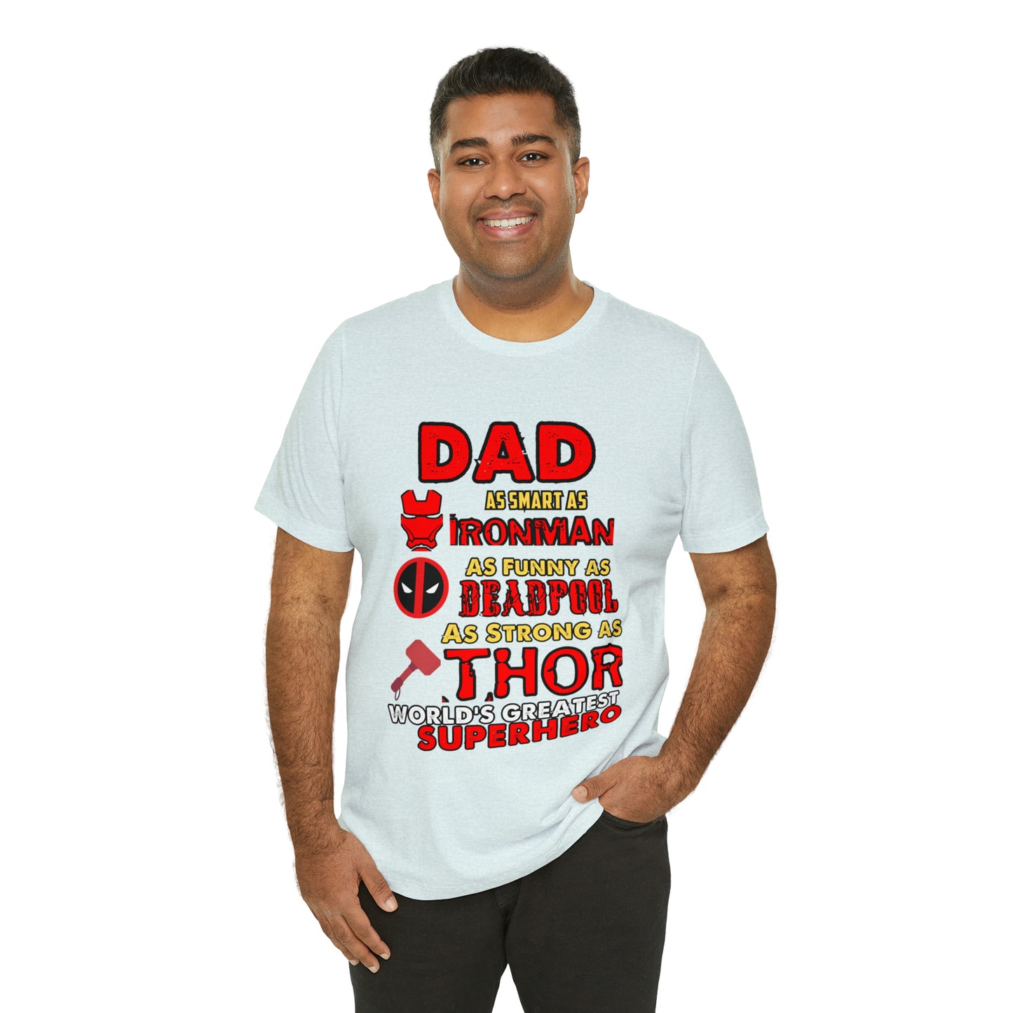 Dad World's Greatest Super Hero Unisex Jersey Short Sleeve Tee