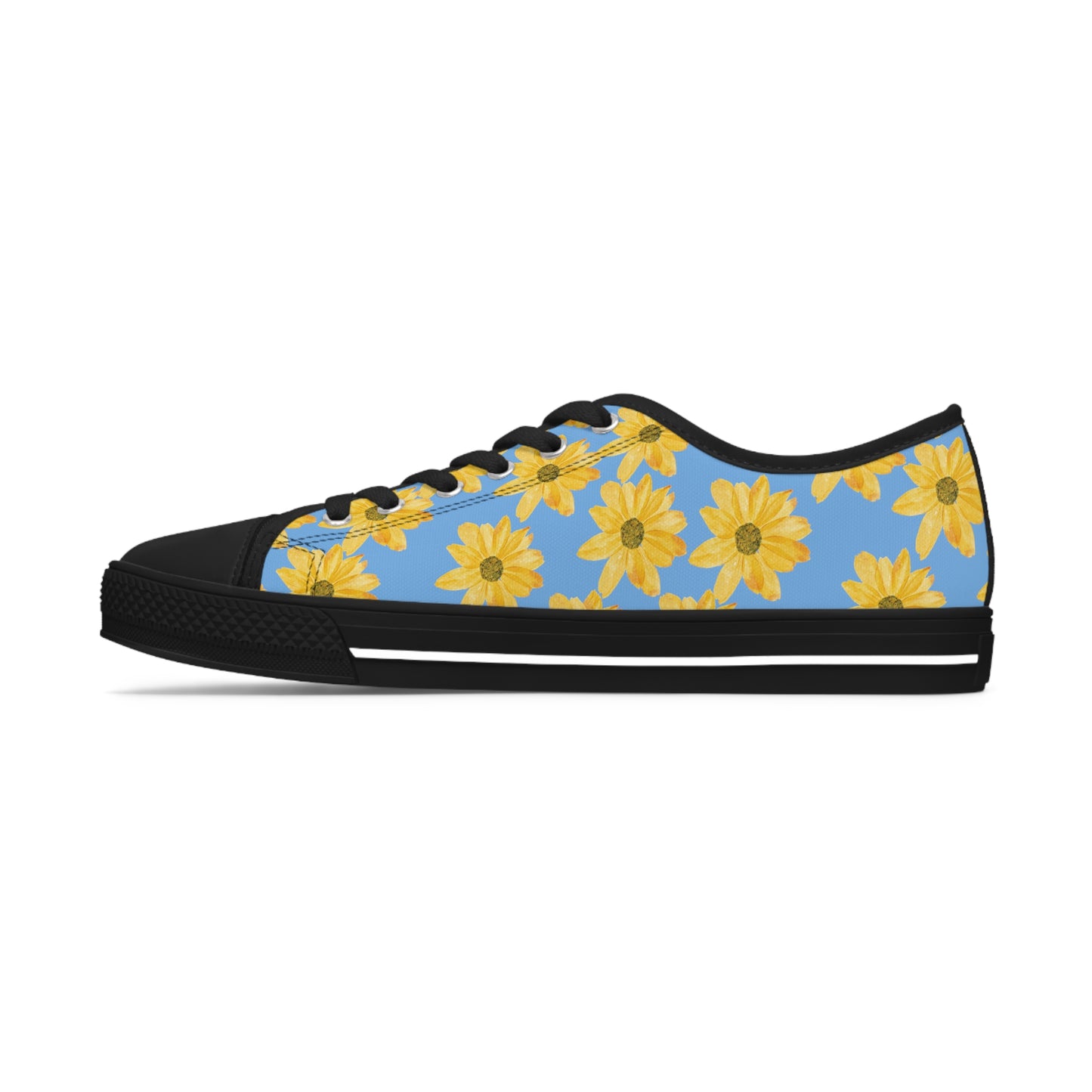 Flower Print Women's Low Top Sneakers