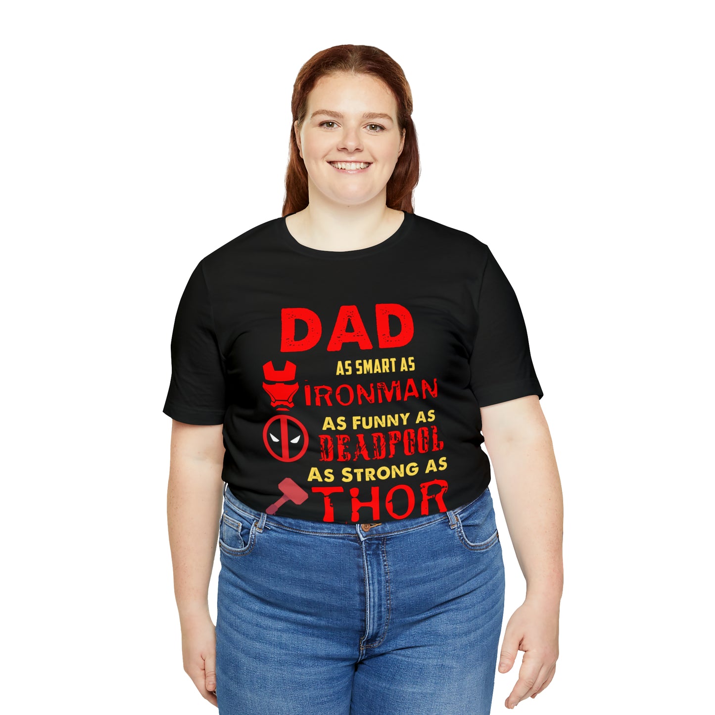 Dad World's Greatest Superhero Unisex Jersey Short Sleeve Tee