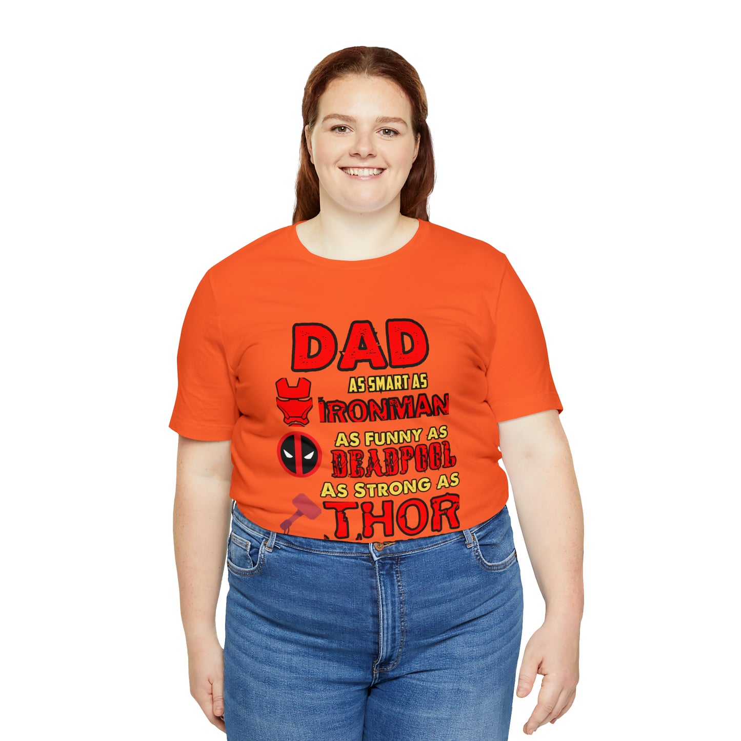 Dad World's Greatest Superhero Unisex Jersey Short Sleeve Tee