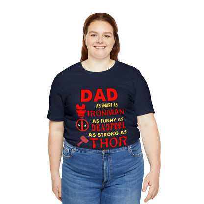 Dad World's Greatest Super Hero Unisex Jersey Short Sleeve Tee