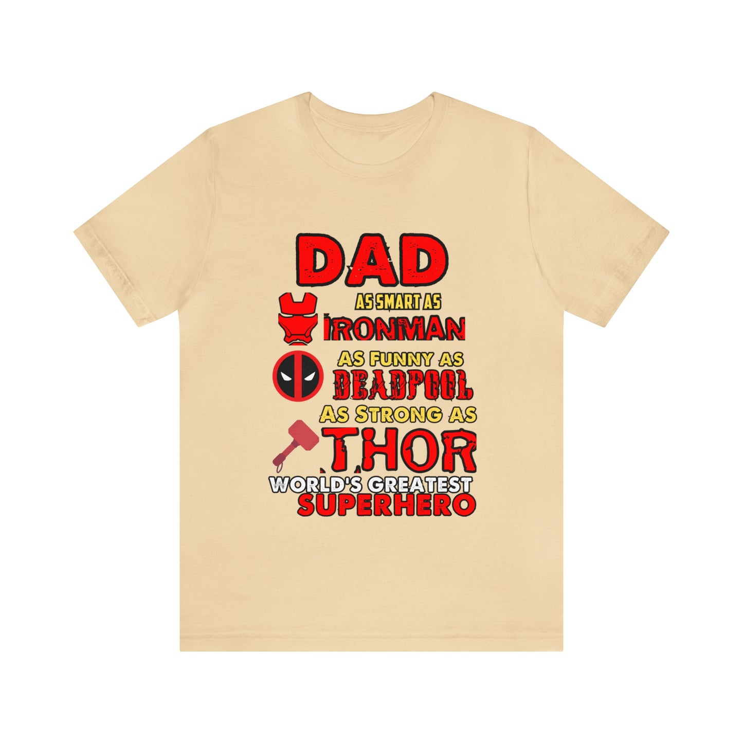 Dad World's Greatest Superhero Unisex Jersey Short Sleeve Tee