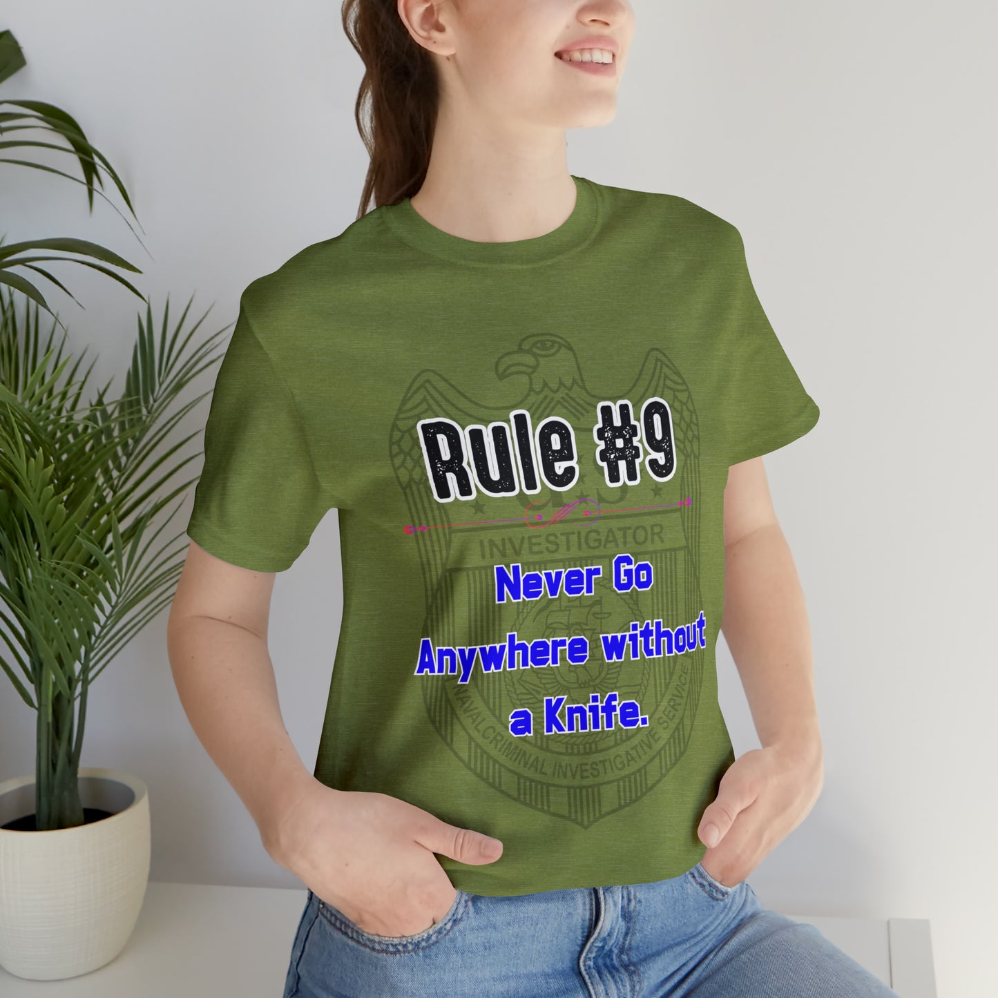 Rules of Gibbs #9 Never go anywhere without a Knife. Unisex Jersey Short Sleeve Tee