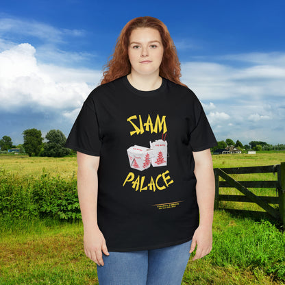 "DirkyThreadz Siam Palace T-Shirt - Bold Takeout Graphic Design in Black Cotton"