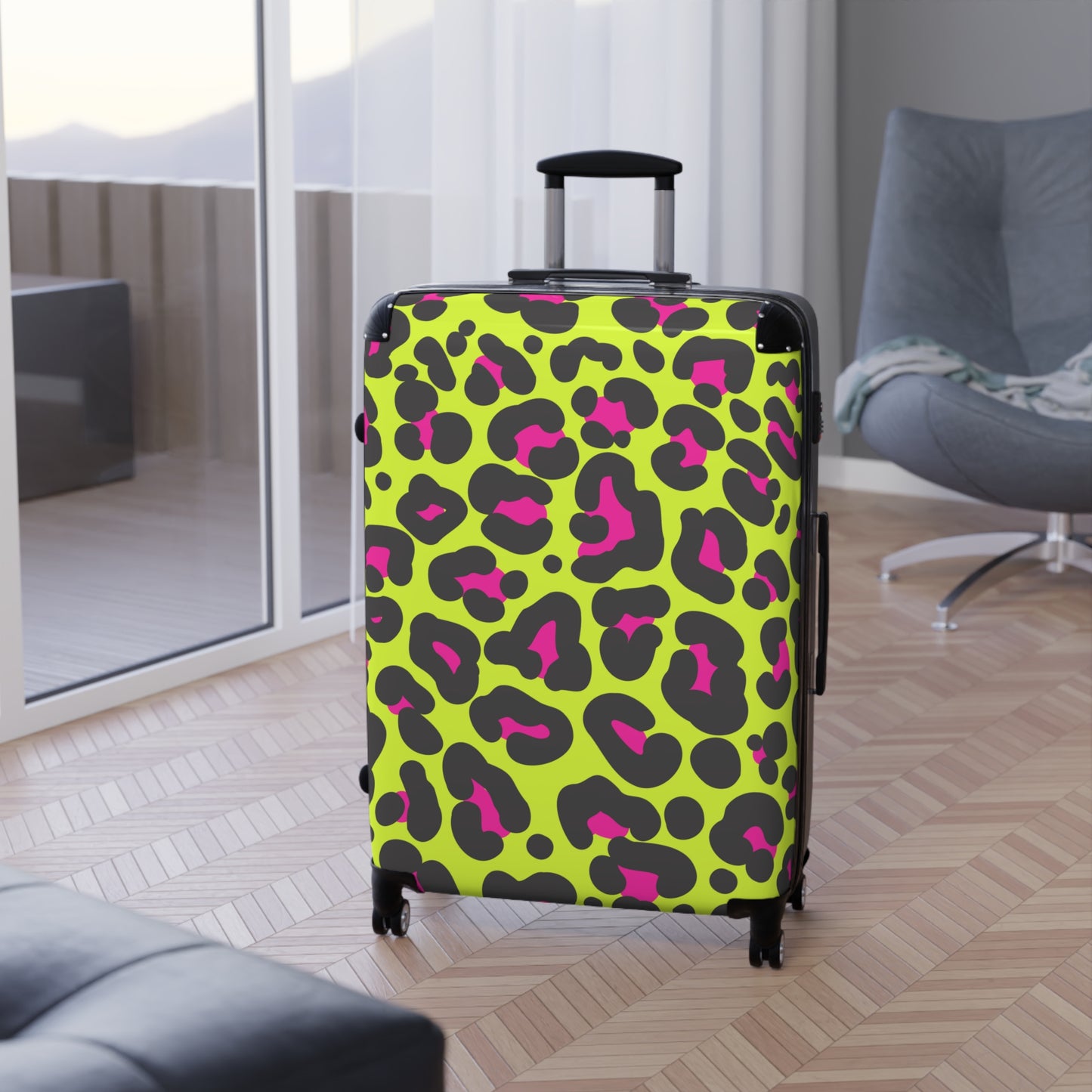 Neon Cheetah Print Suitcase