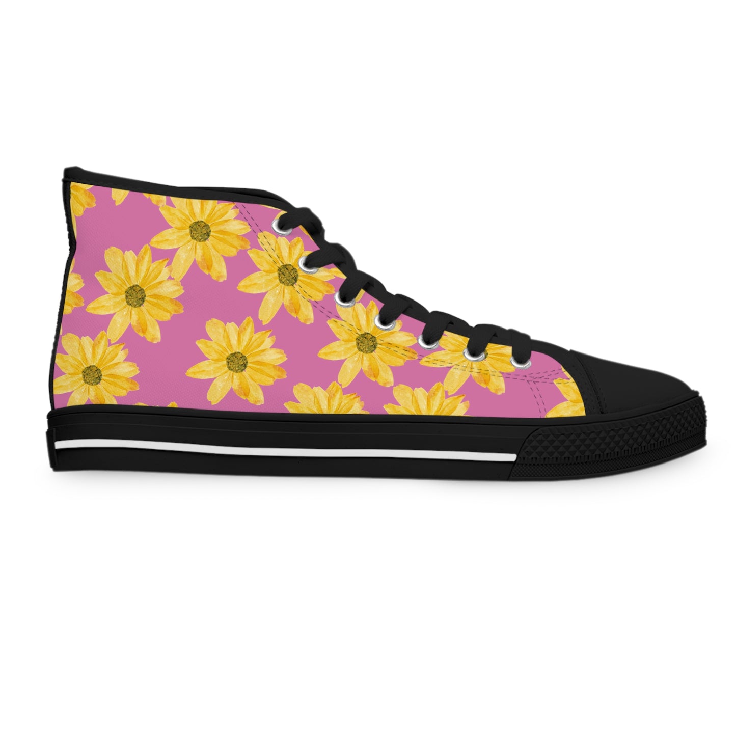 Flower Print Women's High Top Sneakers