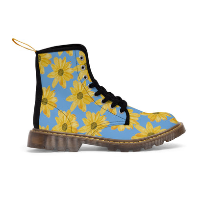 Flower Print Women's Canvas Boots