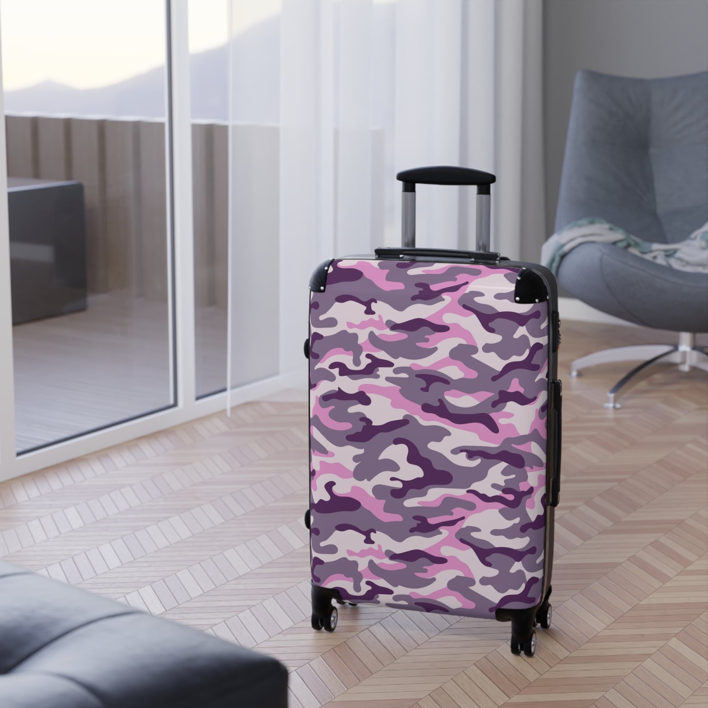 Pink Camo Suitcase