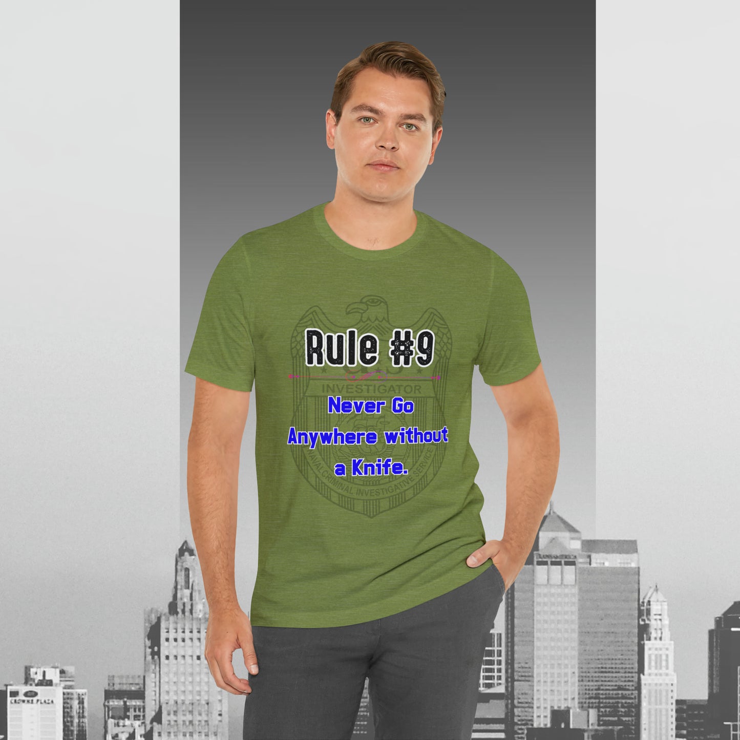 Rules of Gibbs #9 Never go anywhere without a Knife. Unisex Jersey Short Sleeve Tee