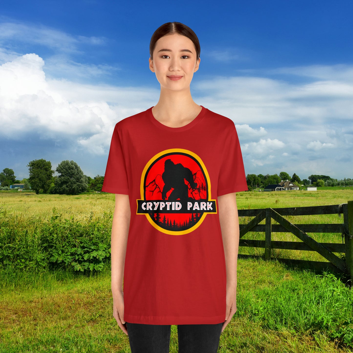 Cryptid Park Series Presents Bigfoot Unisex Jersey Short Sleeve Tee