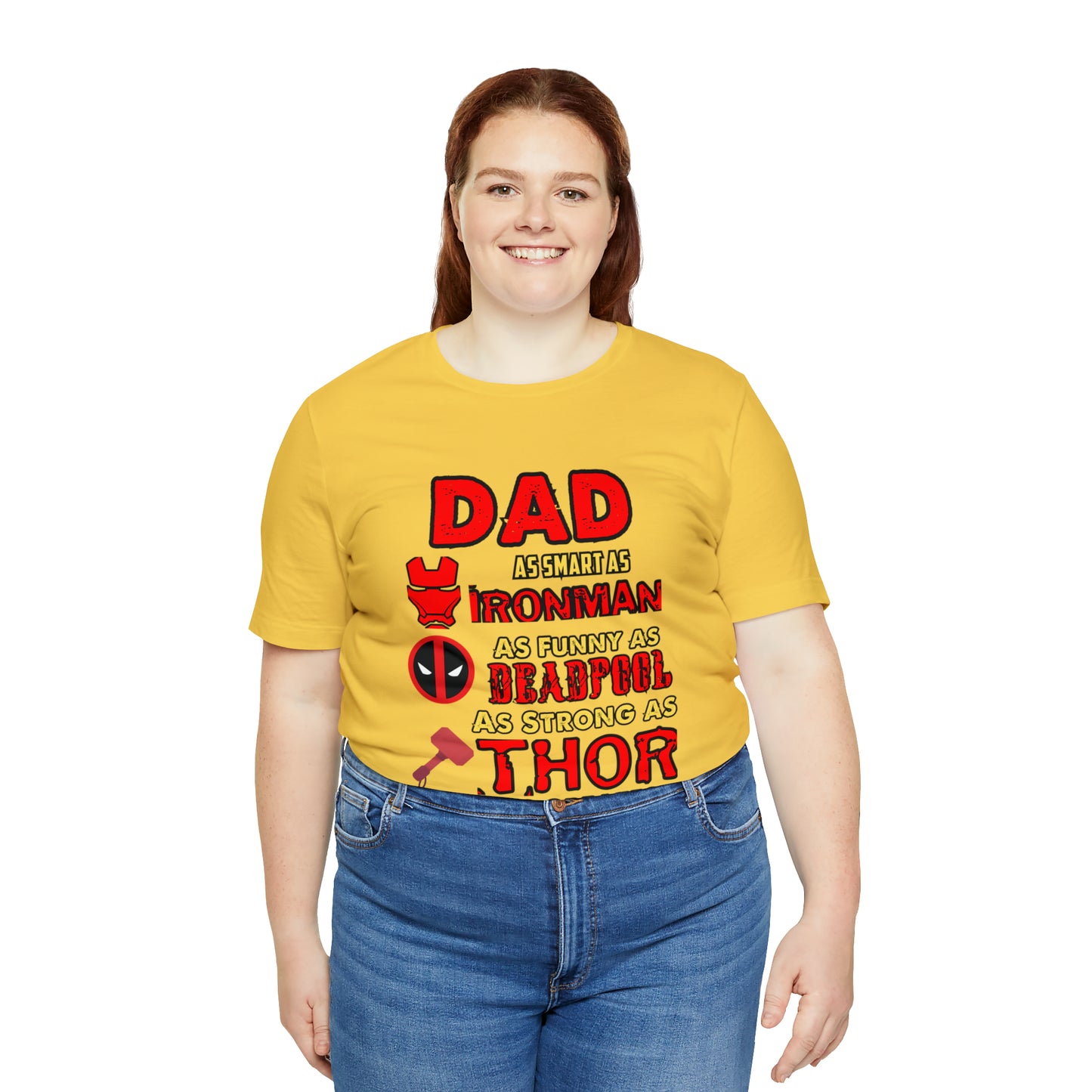 Dad World's Greatest Superhero Unisex Jersey Short Sleeve Tee