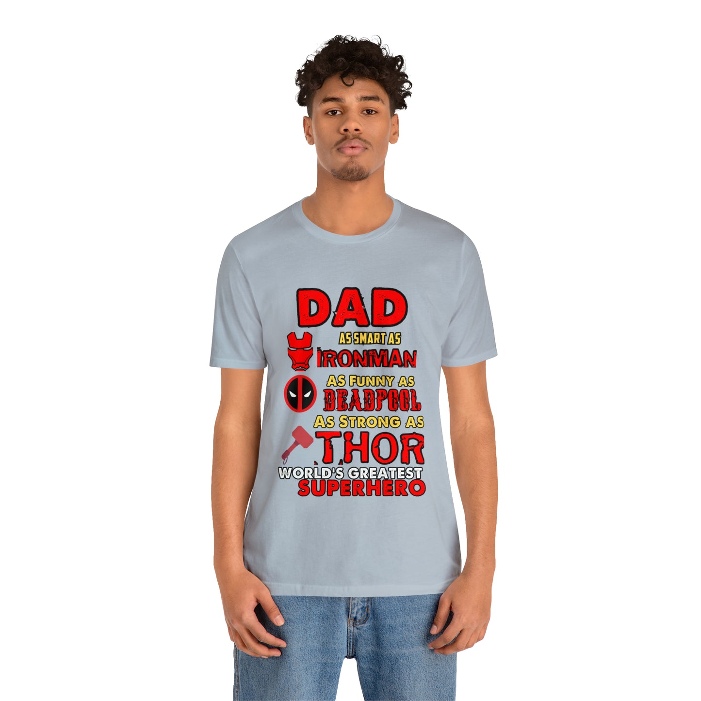 Dad World's Greatest Super Hero Unisex Jersey Short Sleeve Tee