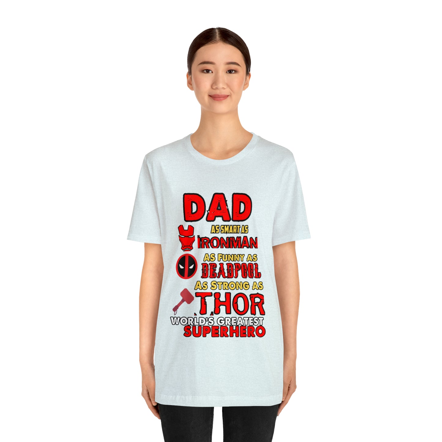 Dad World's Greatest Super Hero Unisex Jersey Short Sleeve Tee