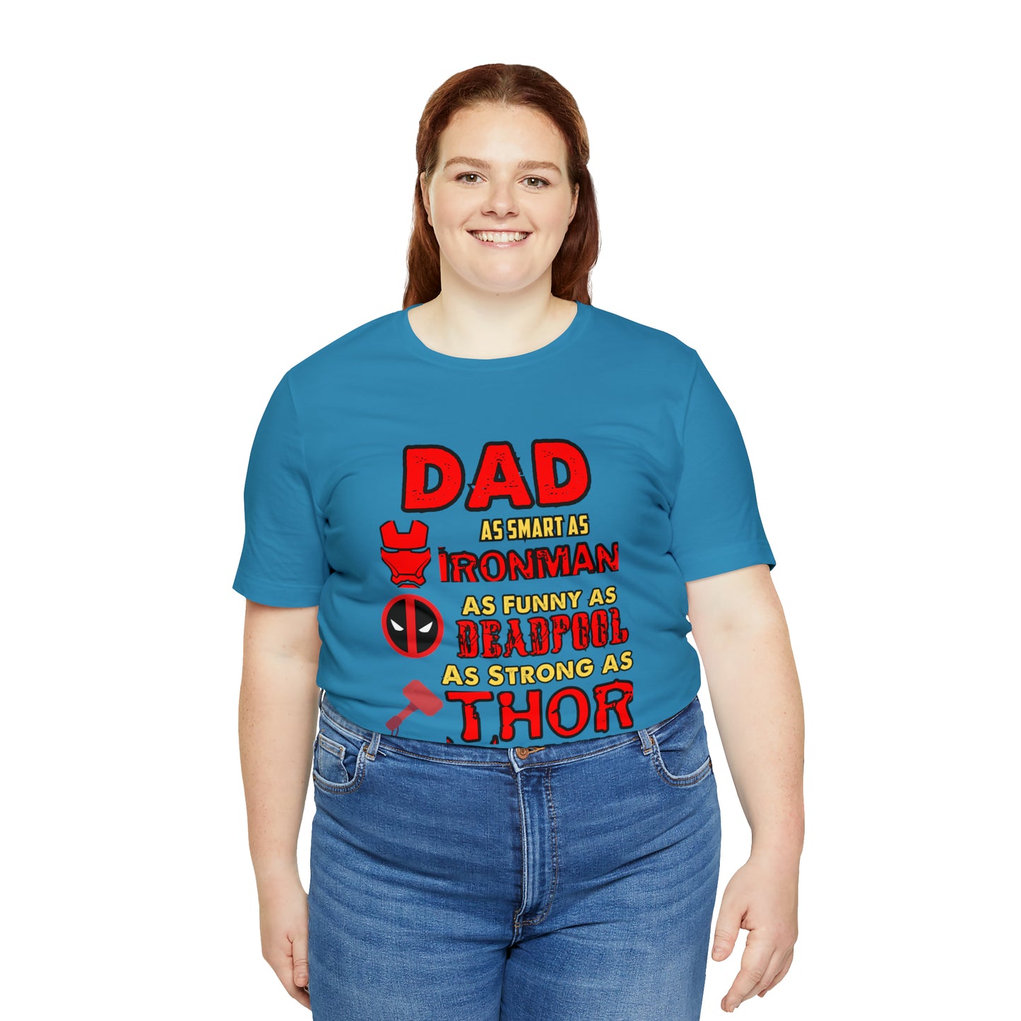 Dad World's Greatest Super Hero Unisex Jersey Short Sleeve Tee