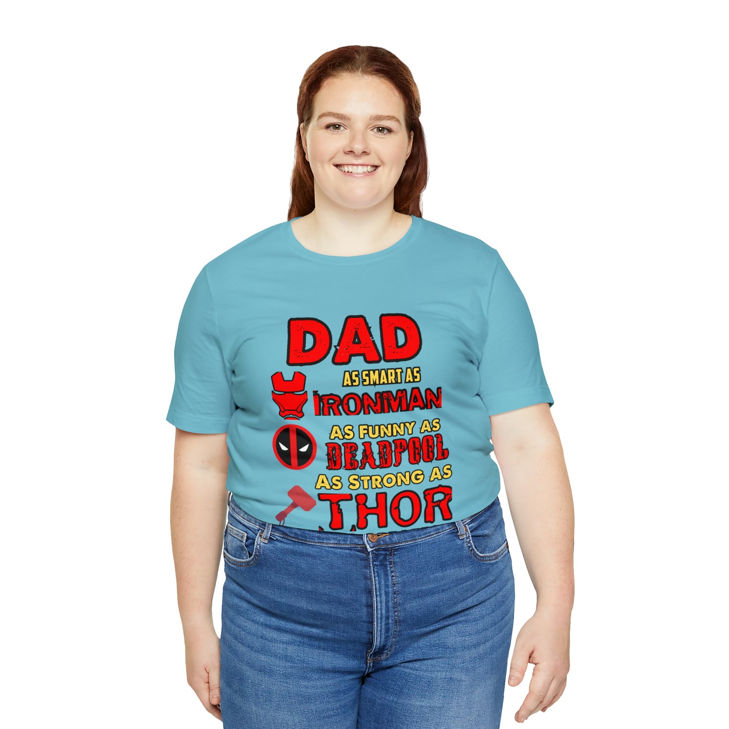 Dad World's Greatest Super Hero Unisex Jersey Short Sleeve Tee