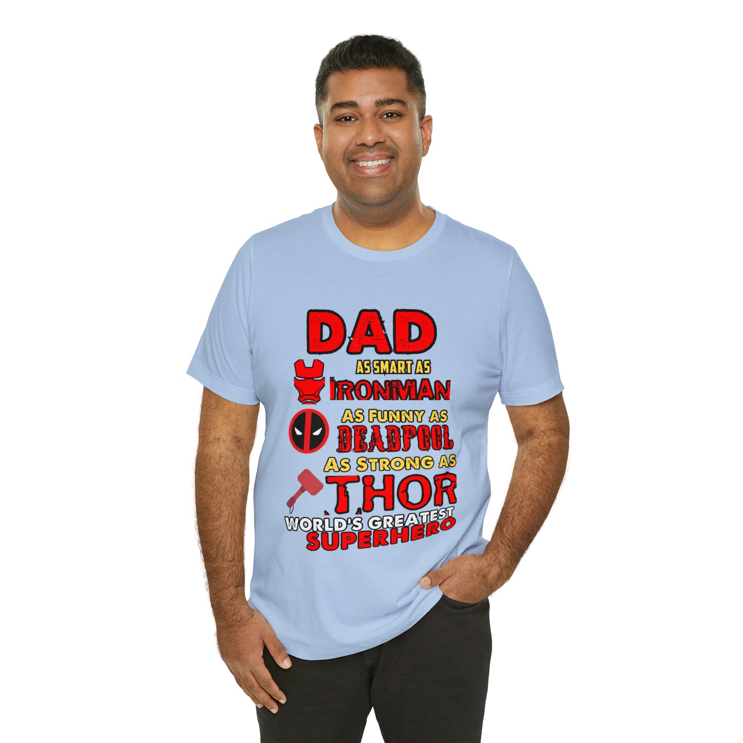 Dad World's Greatest Super Hero Unisex Jersey Short Sleeve Tee