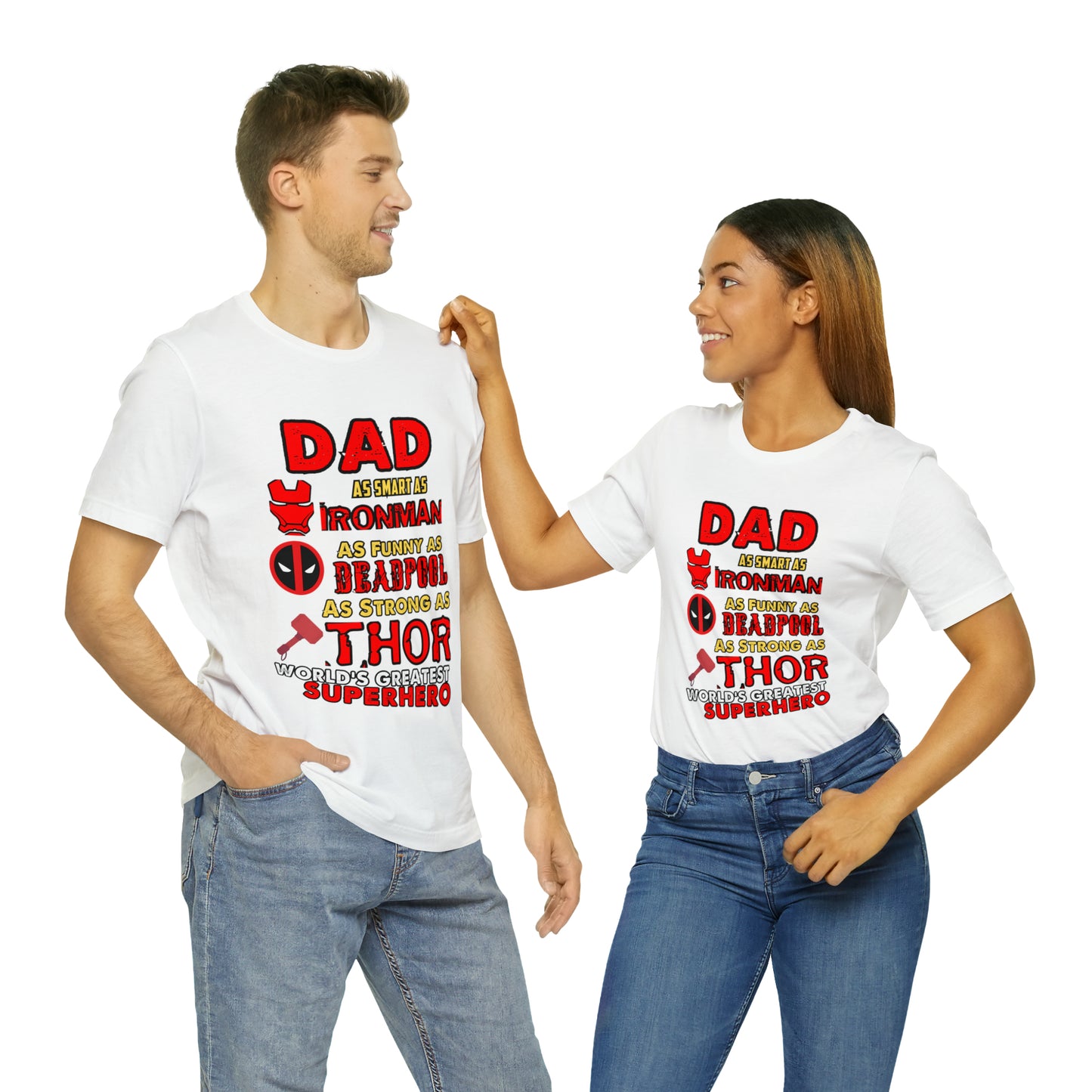 Dad World's Greatest Superhero Unisex Jersey Short Sleeve Tee